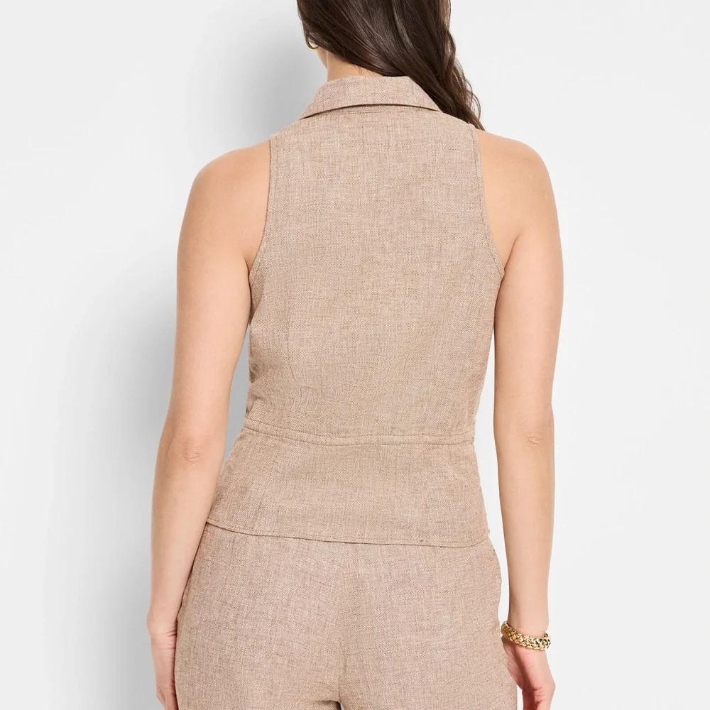 Nic & Zoe LINEN COTTON CINCH VEST (size L) - Picture 3 of 8